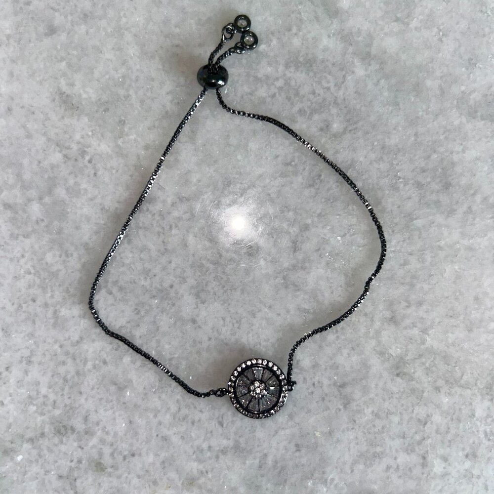 Vintage Black Metal Sparkle Bracelet